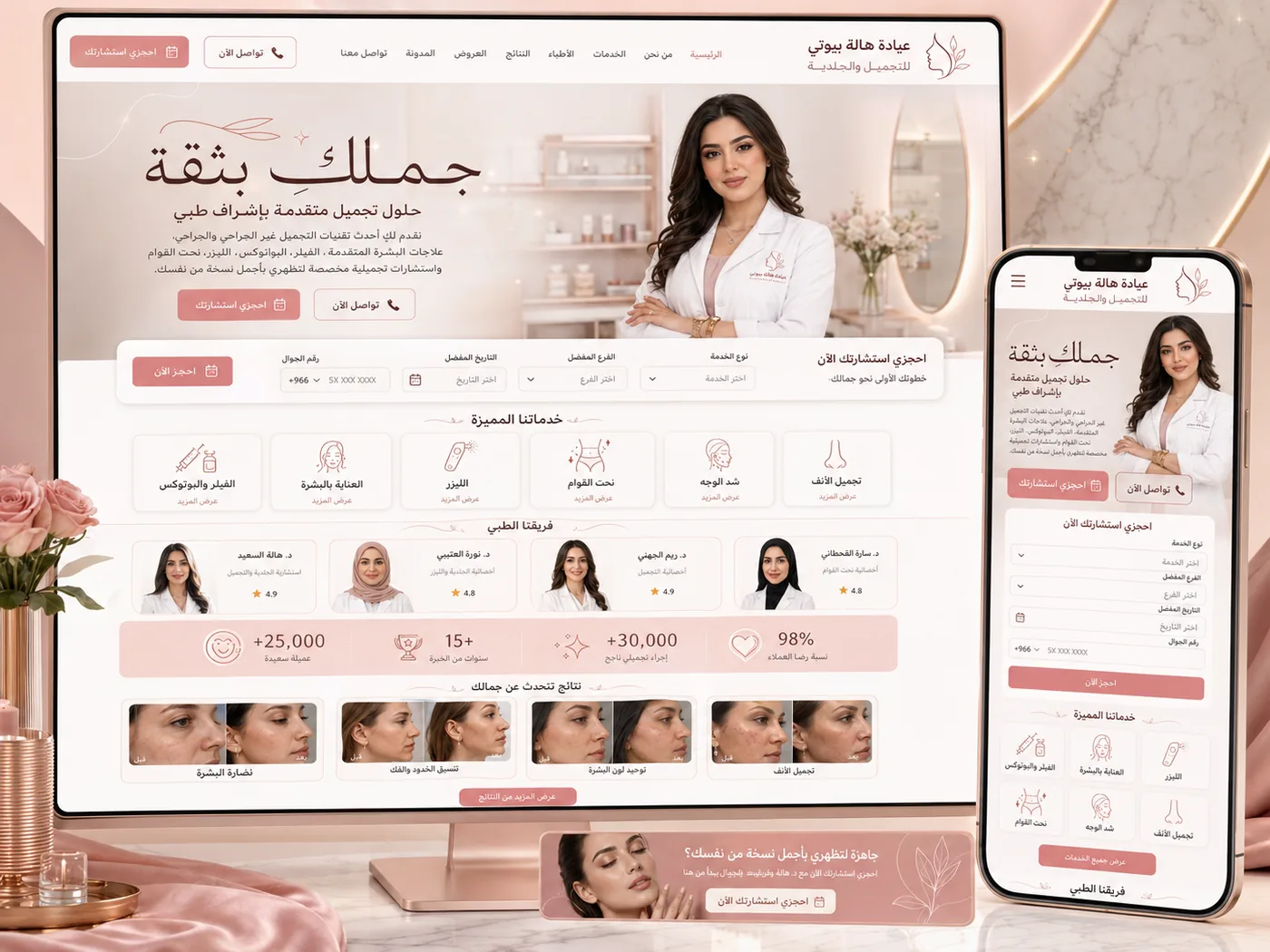 Beauty Clinic Website interface preview