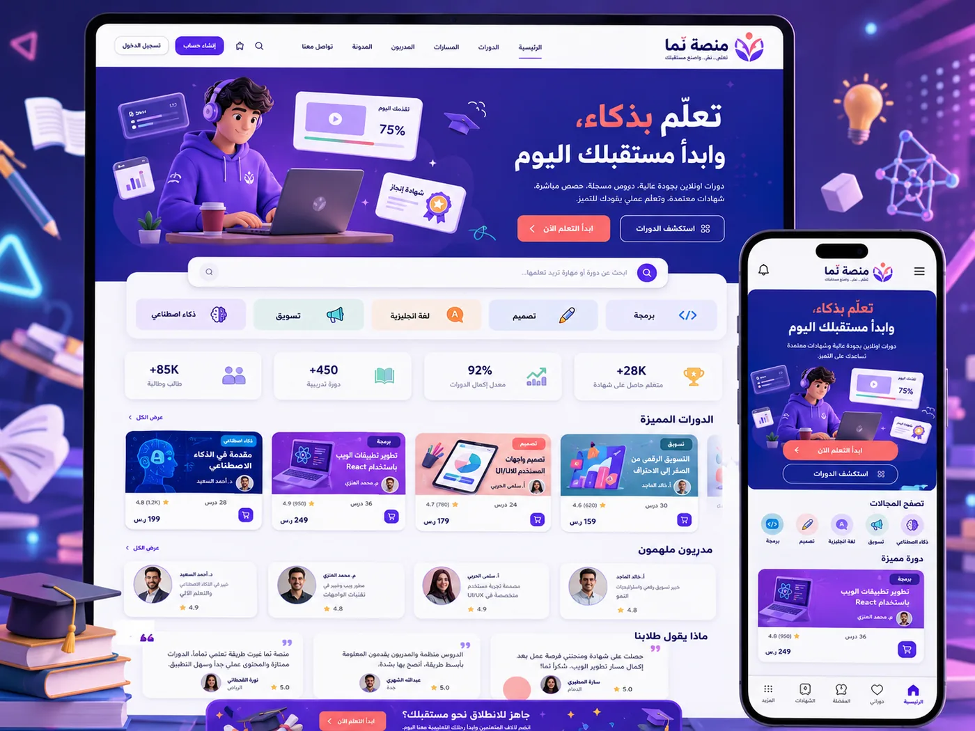 Online Learning Marketplace interface preview